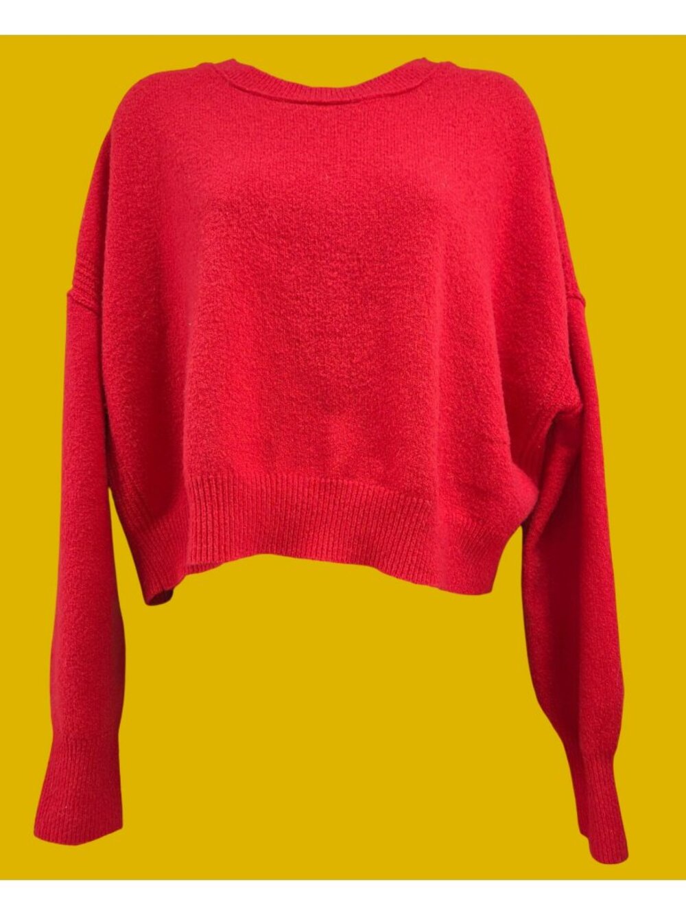 Wild Fable Womens Red Cropped Knit Sweater Size Large